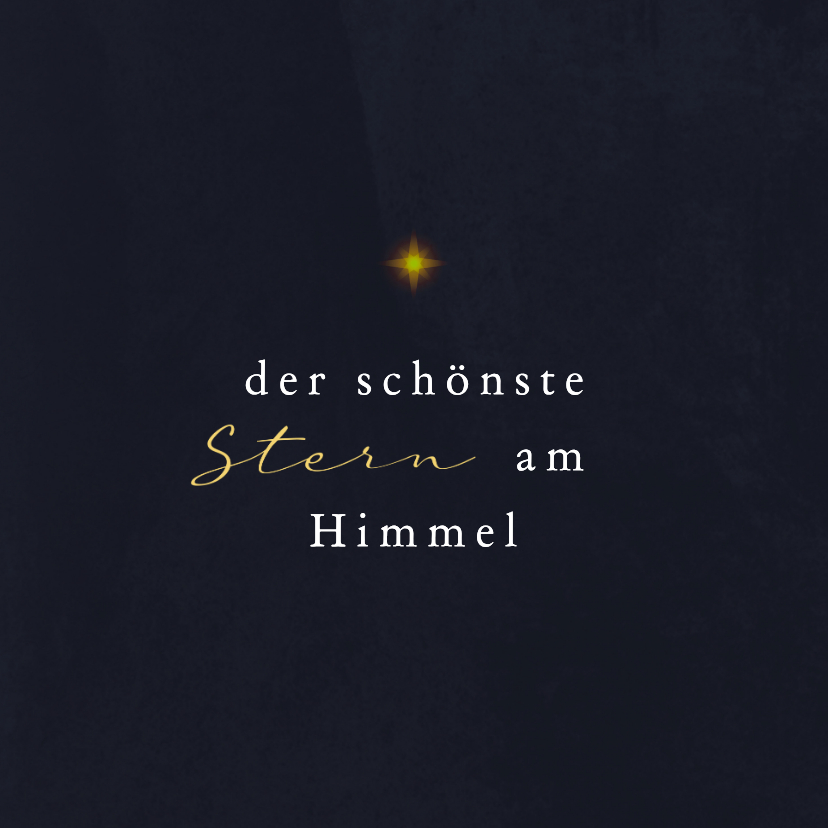 Beileidskarten - Beileidskarte 'Der schönste Stern am Himmel' Sternenkind