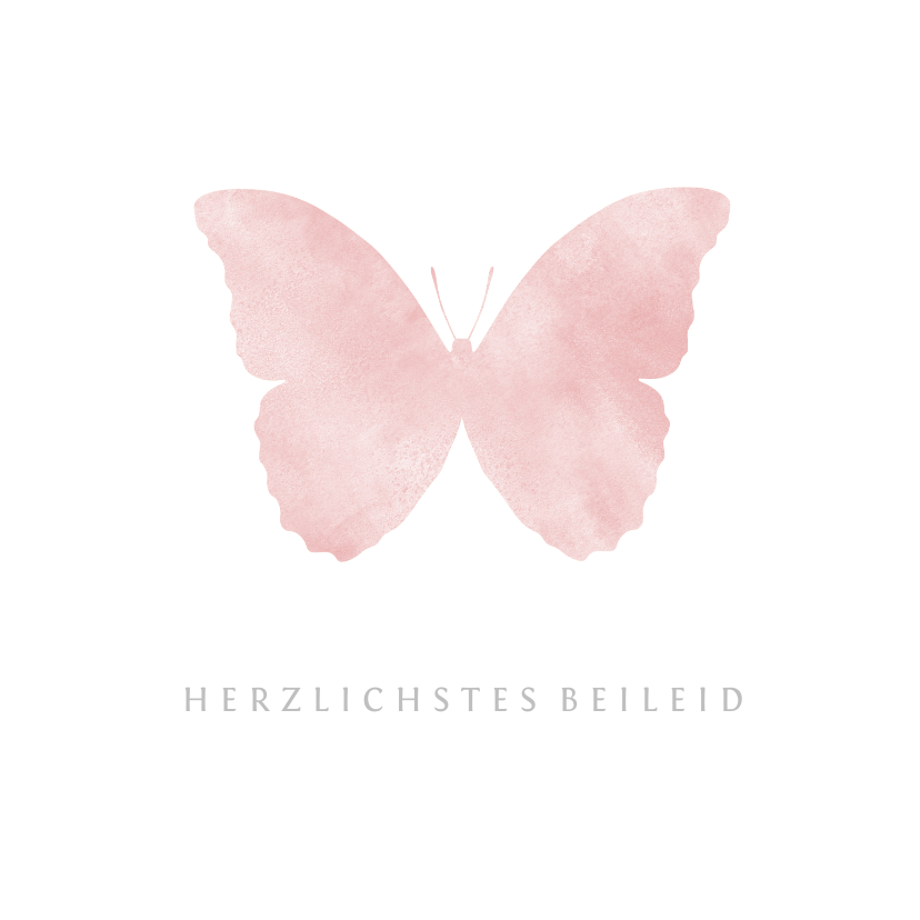 Beileidskarten - Beileidskarte rosa Schmetterling