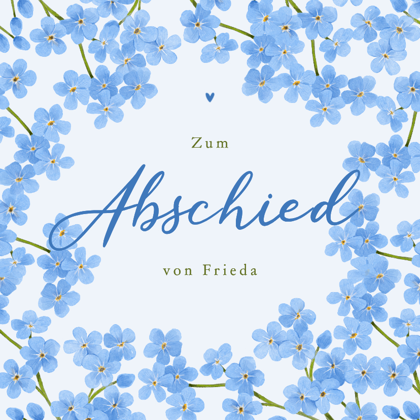 Beileidskarten - Beileidskarte Vergissmeinnicht blau Blümchen Abschied