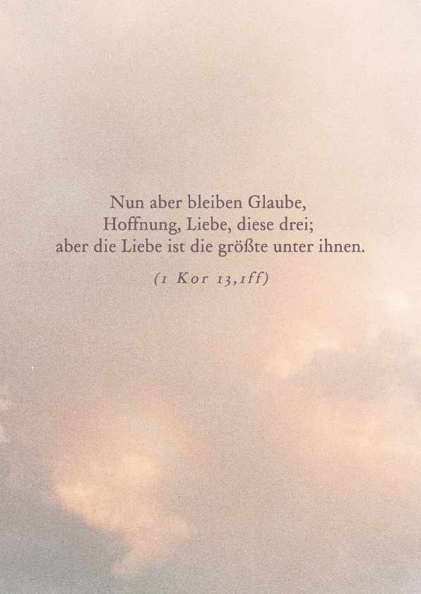 Beileidskarten - Beileidskarte Wolken Sonnenuntergang Rosa Pastell Psalm