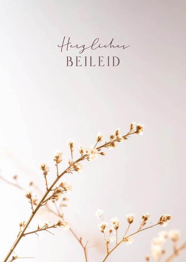 Beileidskarte Zweige mit Blüten schlicht - Beileidskarten Beileidskarten - Beileidskarte Zweige mit Blüten schlicht