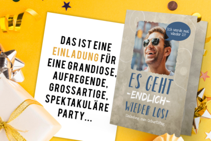 Einladung zum Geburtstag mit Text lustig gestalten