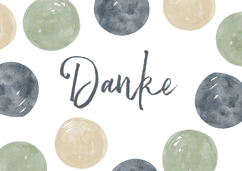 Dankeskarten - Danke-Karte Konfetti Aquarell blaugrün