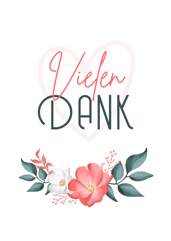 Dankeskarten - Dankeskarte Blumenornament