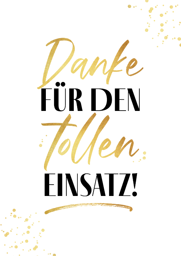 Dankeskarten - Dankeskarte 'Einsatz' Goldlook