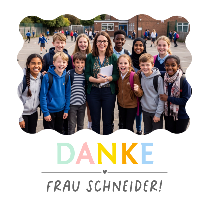 Dankeskarten - Dankeskarte für Lehrer oder Lehrerin Klassenfoto