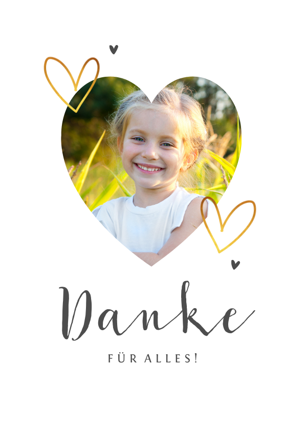 Dankeskarten - Dankeskarte mit Foto in Herz