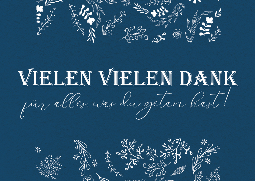 Dankeskarten - Dankeskarte mit illustrierten Blumen