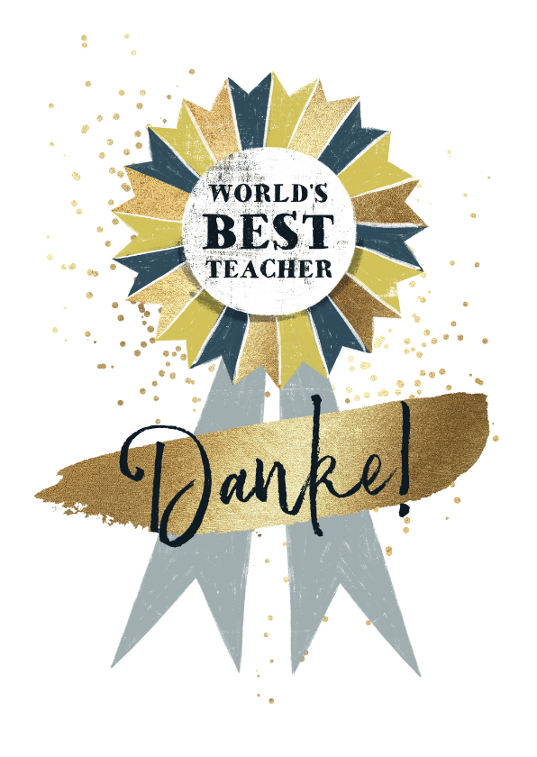 Dankeskarten - Dankeskarte 'World's best teacher'