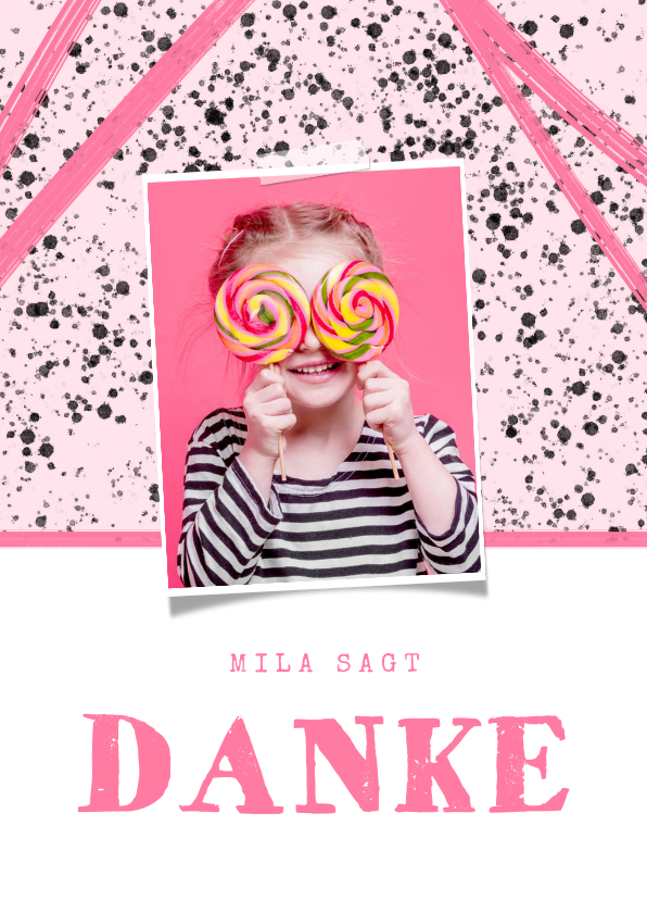 Dankeskarten - Foto-Dankeskarte Abschied Kindergarten pink