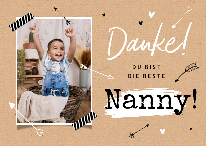 Dankeskarten - Fotokarte Danke Nanny