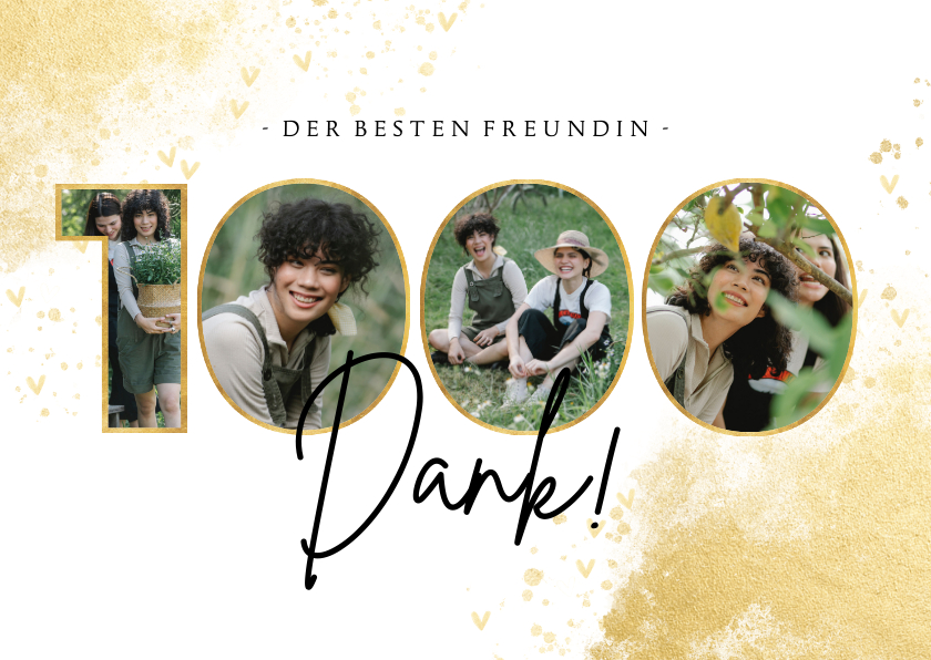 Dankeskarten - Grußkarte '1000 Dank' eigene Fotos