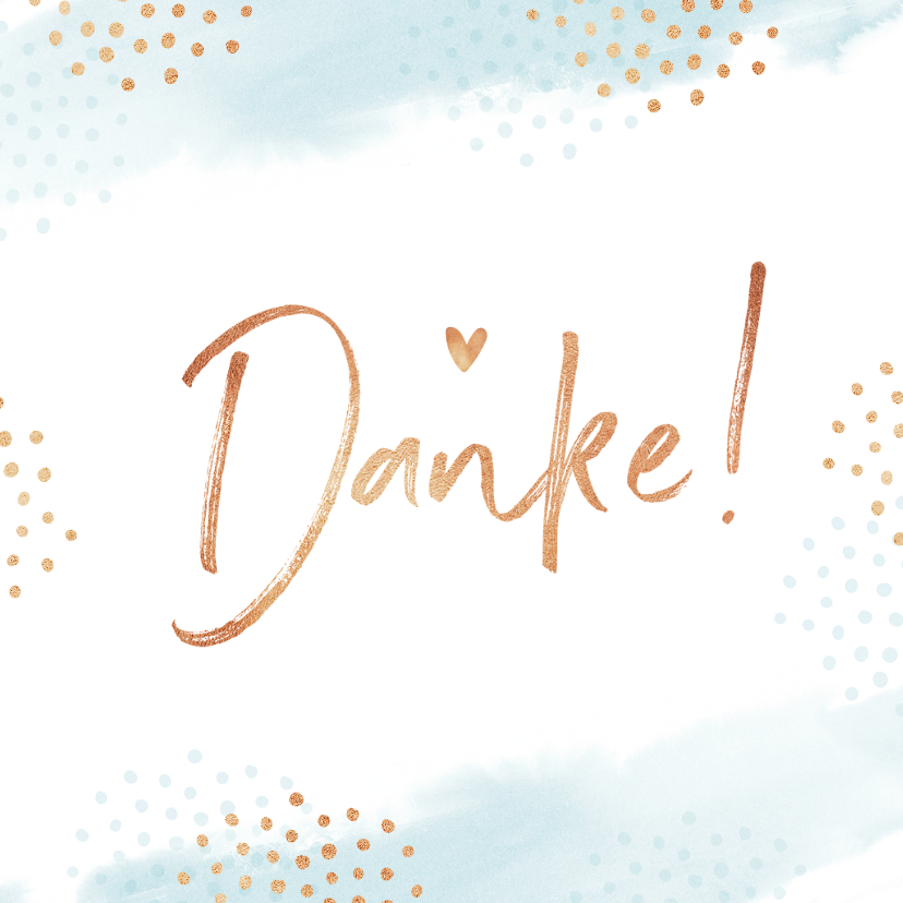 Dankeskarten - Grußkarte Danke Aquarell hellblau