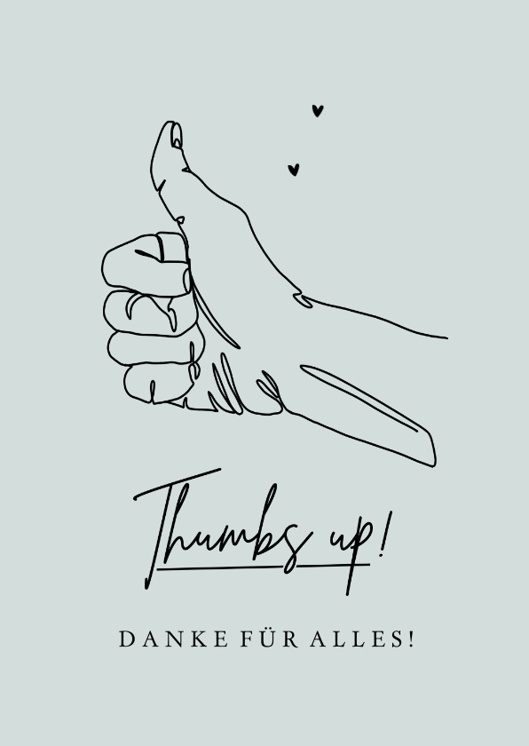 Dankeskarten - Motivationskarte Dankeschön 'Thumbs up'