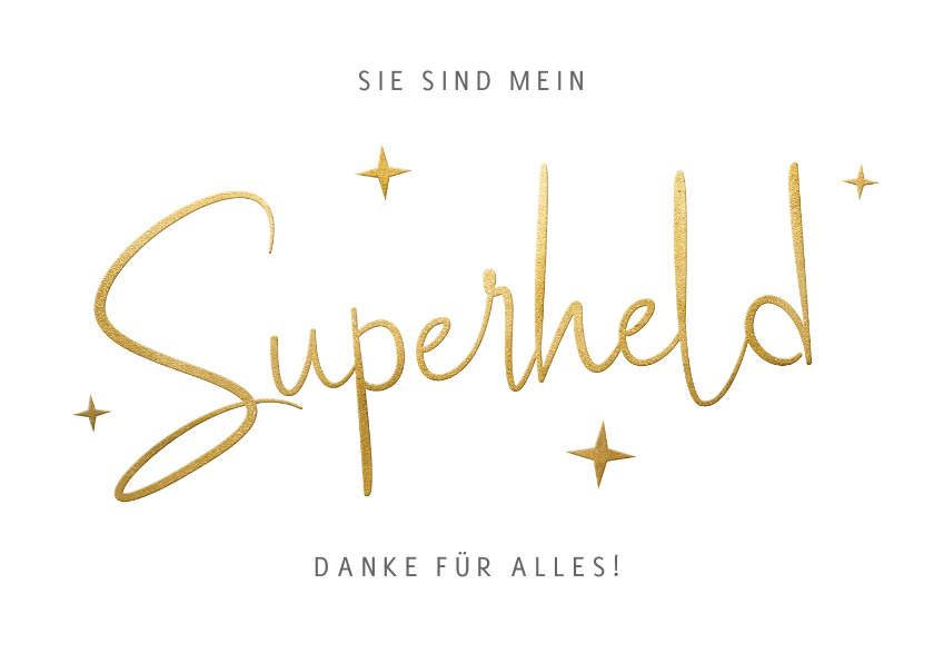 Dankeskarten - Superheld Dankeskarte