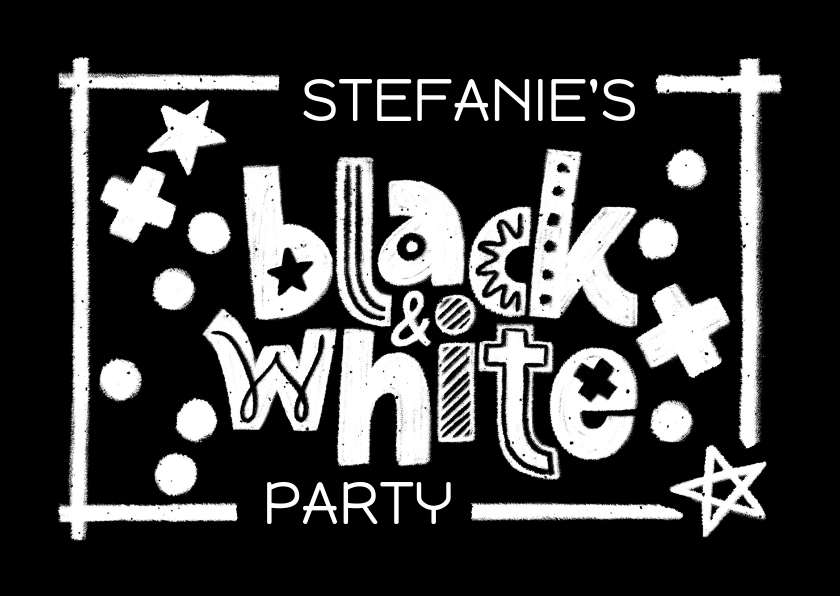 Einladungskarten - Black and White Party Fun Einladungskarte