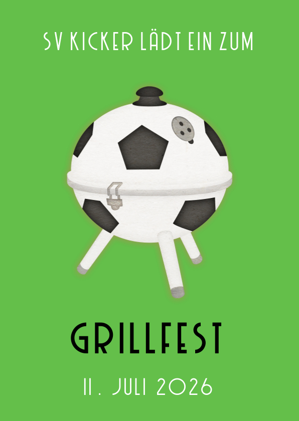 Einladungskarten - Einladung Grillfest Fußball