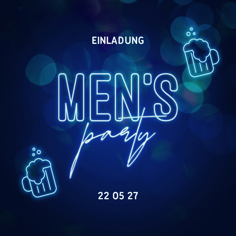 Einladungskarten - Einladung 'Men's Party' Neonlook