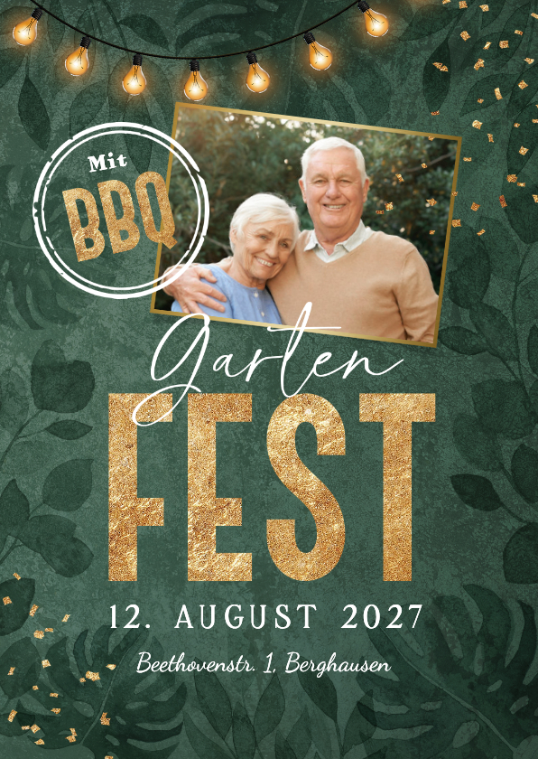 Einladungskarten - Einladung zum Gartenfest botanisch mit Foto