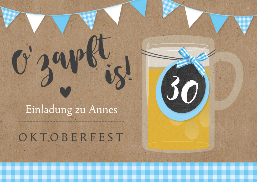 Einladungskarten - Einladung zum Oktoberfest O'zapft is