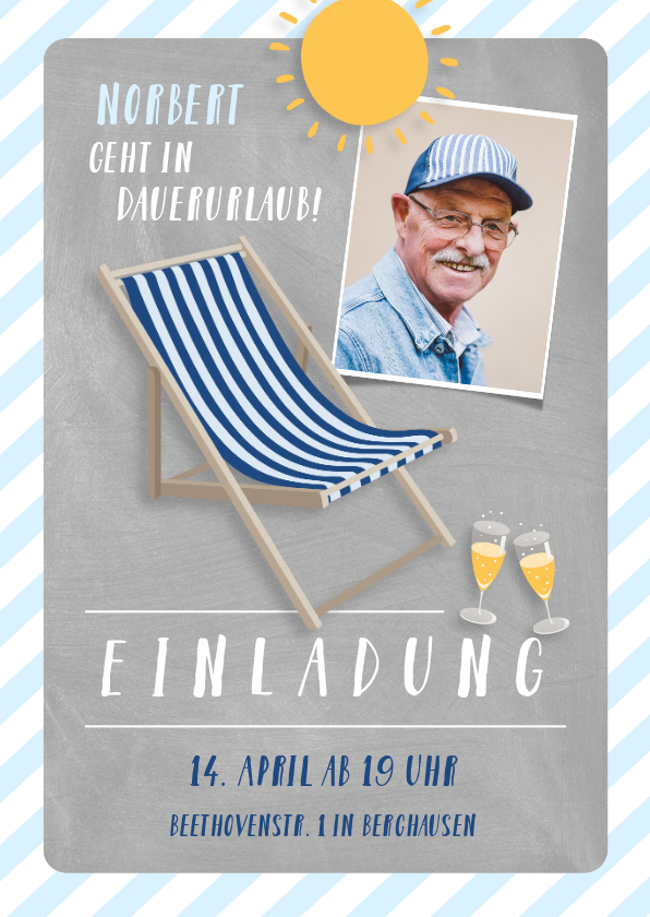 Einladungskarten - Einladung zum Rentenbeginn Dauerurlaub