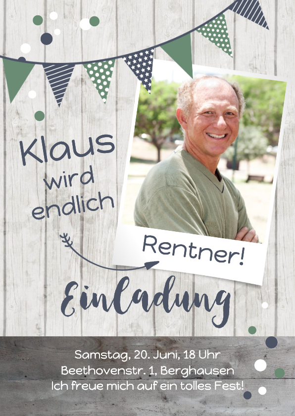 Einladungskarten - Einladung zum Rentenbeginn Endlich Rentner