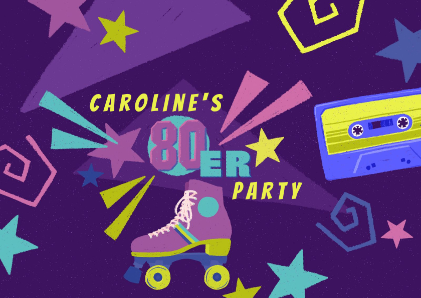 Einladungskarten - Einladung zur 80er-Jahre Motto-Party