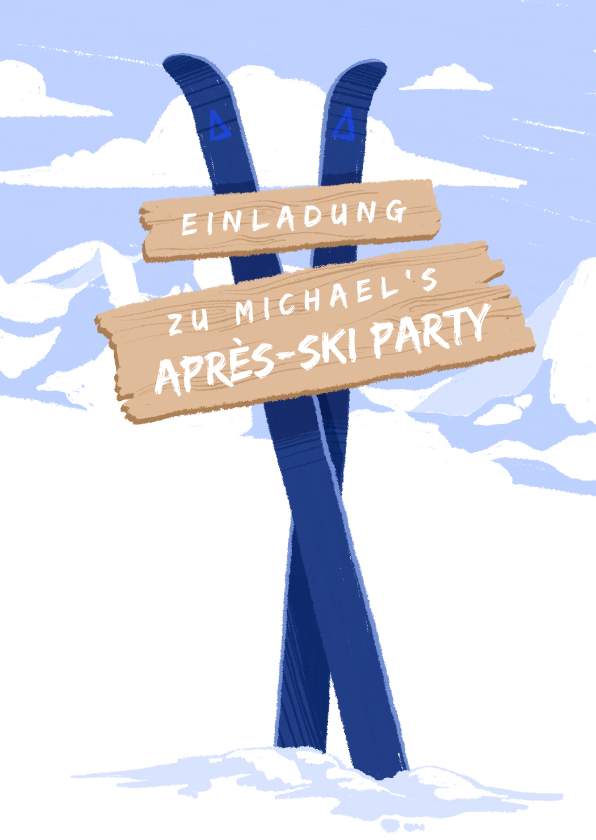 Einladungskarten - Einladung zur Après-Ski Party mit Bergen