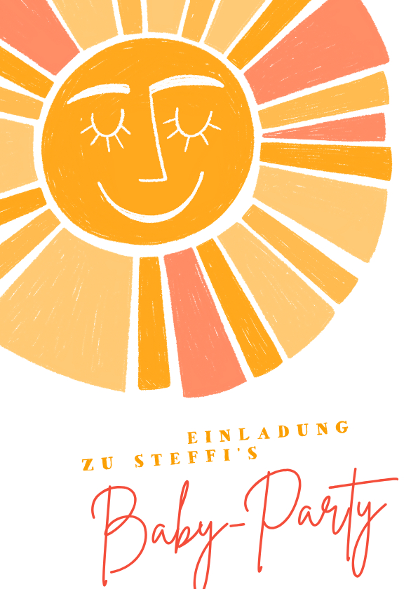 Einladungskarten - Einladung zur Babyparty "Sonnenschein"