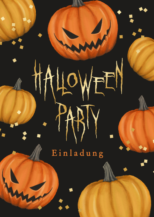 Einladungskarten - Einladung zur Grusel-Halloweenparty Kürbisse