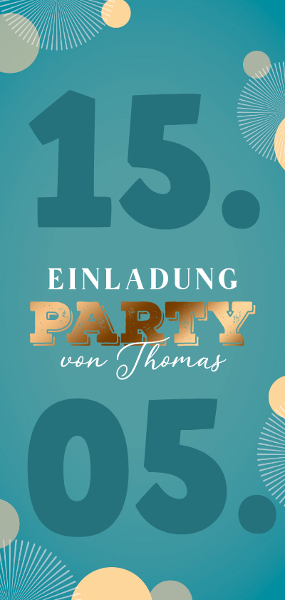 Einladungskarten - Einladung zur Surpriseparty Punkte & Goldlook