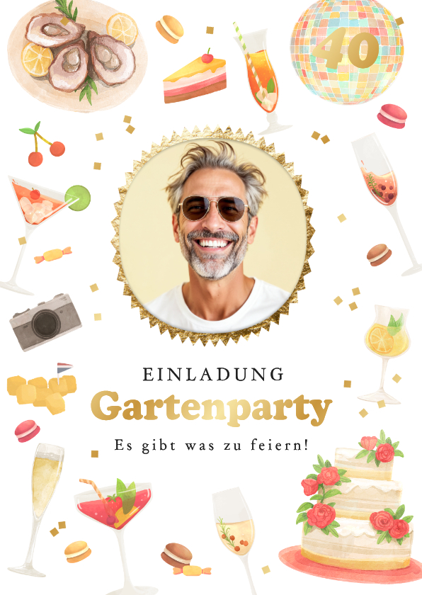 Einladungskarte Foto Gartenparty Häppchen - Einladungskarten Einladungskarten - Einladungskarte Foto Gartenparty Häppchen
