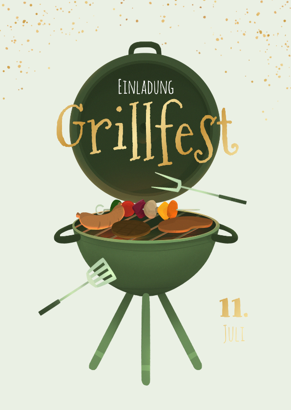 Einladungskarte Grillfest BBQ Gartenparty - Einladungskarten Einladungskarten - Einladungskarte Grillfest BBQ Gartenparty