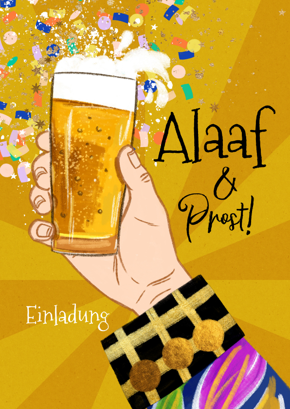 Einladungskarten - Einladungskarte Karnevalsfeier 'Alaaf & Prost'