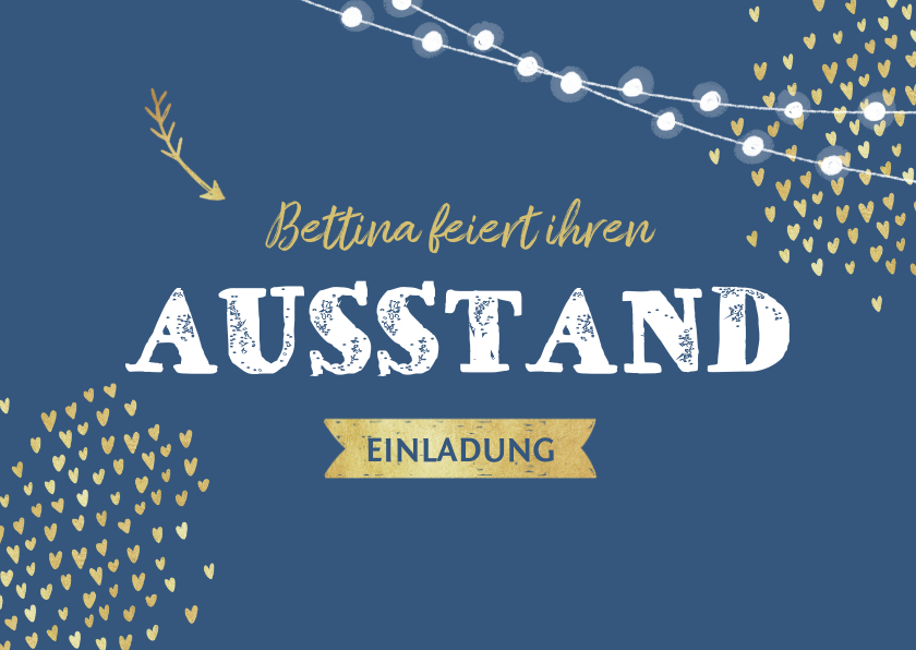 Einladungskarten - Einladungskarte zum Ausstand dunkelblau