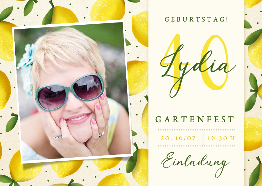 Einladungskarten - Einladungskarte zum Gartenfest Foto & Zitronen