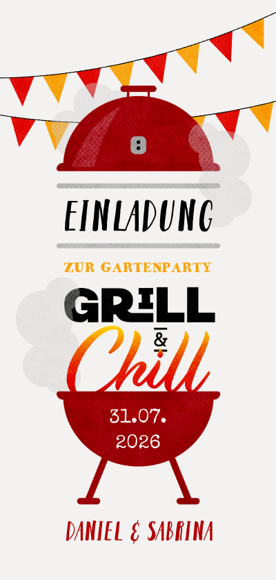 Einladungskarten - Einladungskarte zur Grill- & Chillparty