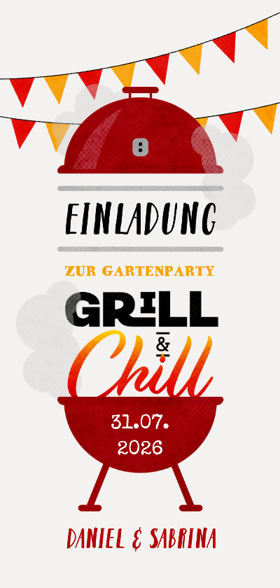 Einladungskarten - Einladungskarte zur Grill- & Chillparty