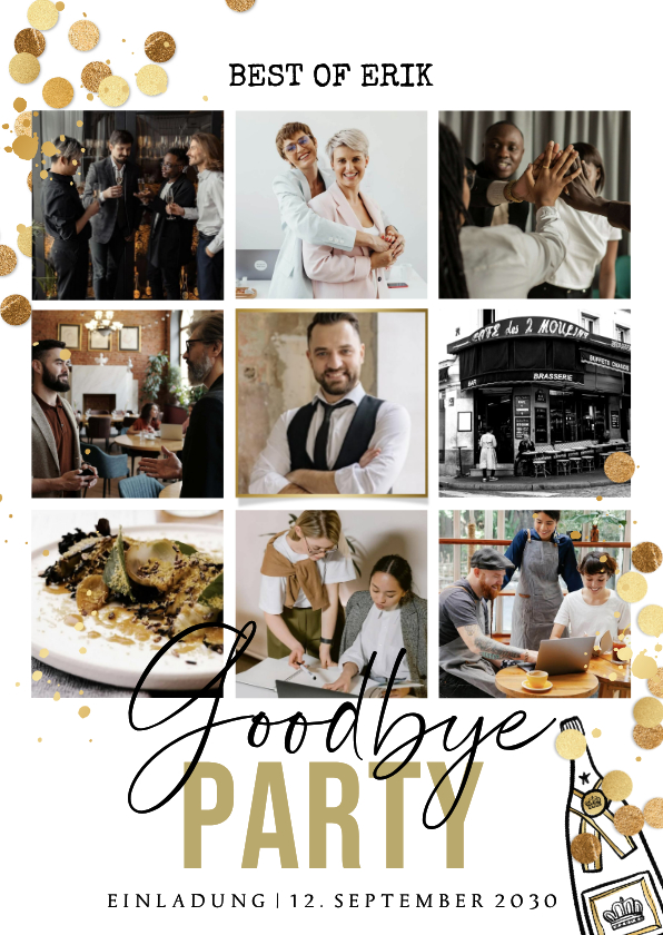 Einladungskarten - Fotocollage Abschiedsfeier Einladungskarte 'Best of ...'