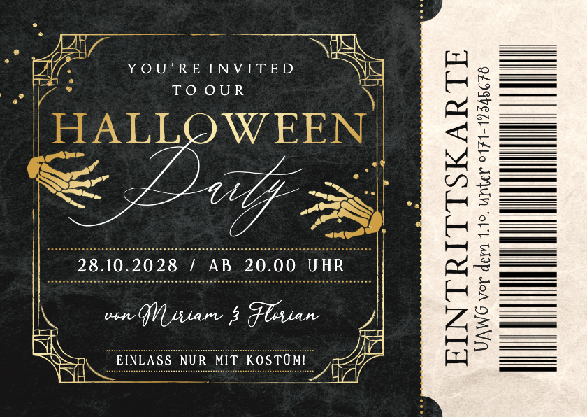 Halloween-Einladung Eintrittskarte - Einladungskarten Einladungskarten - Halloween-Einladung Eintrittskarte