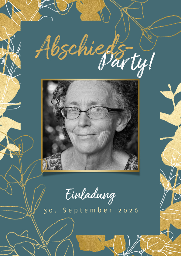 Einladungskarten - Partyeinladung Abschiedsparty mit Foto