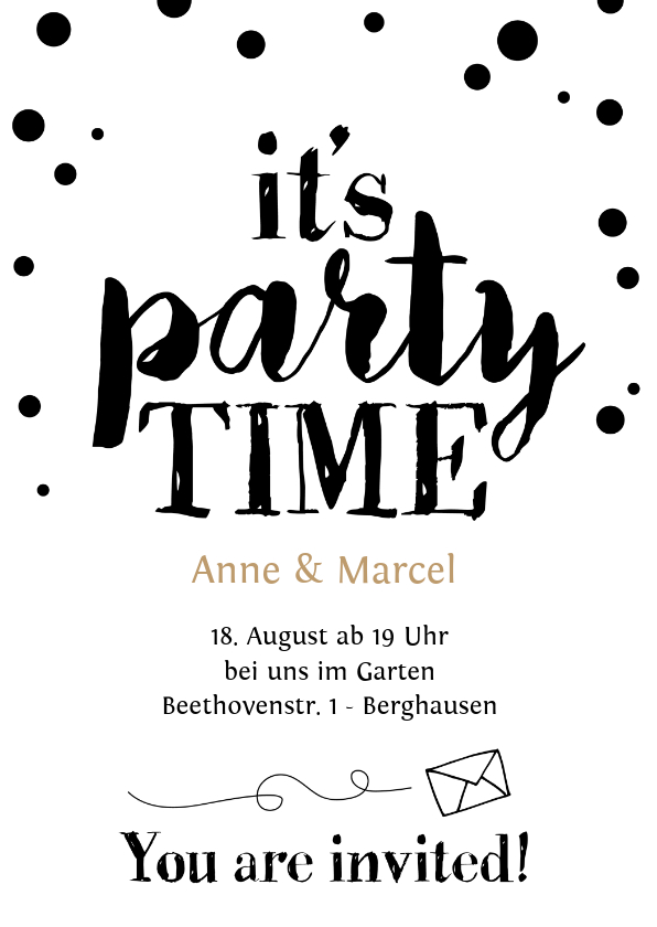 Einladungskarten - Partyeinladung It's party time