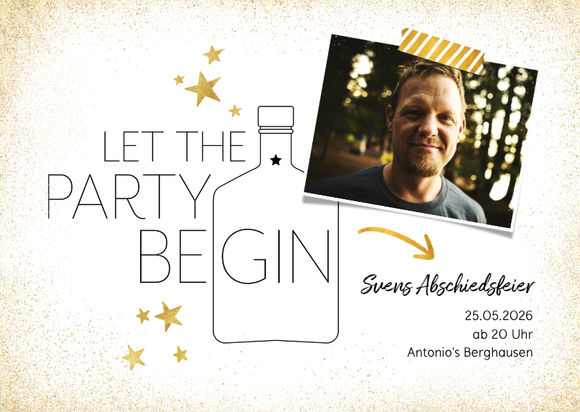 Einladungskarten - Partyeinladung Let the party begin mit Foto