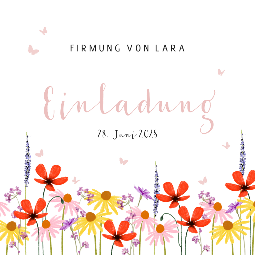 Firmungskarten - Einladung zur Firmung Blumenwiese
