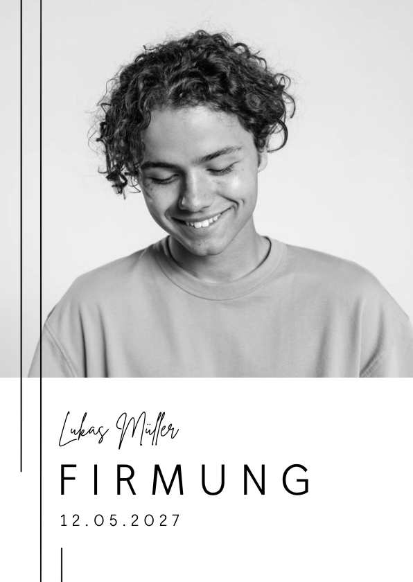 Firmungskarten - Foto-Einladungskarte Firmung grafisch