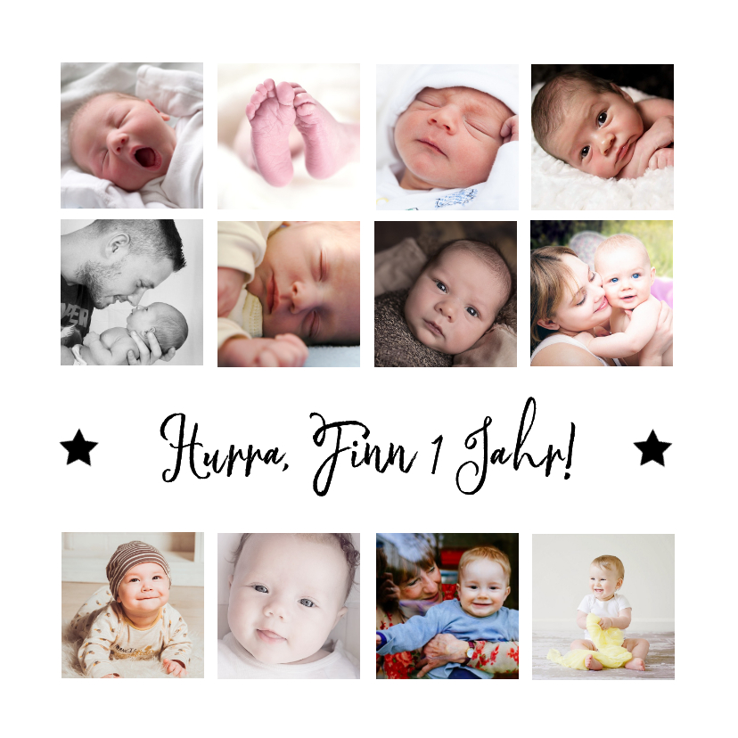 Fotokarten - Foto-Collagekarte zwölf kleine Fotos