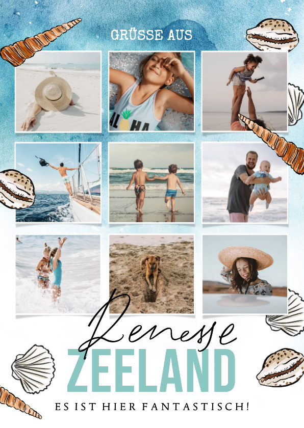 Fotocollage Postkarte aus Renesse - Fotokarten Fotokarten - Fotocollage Postkarte aus Renesse