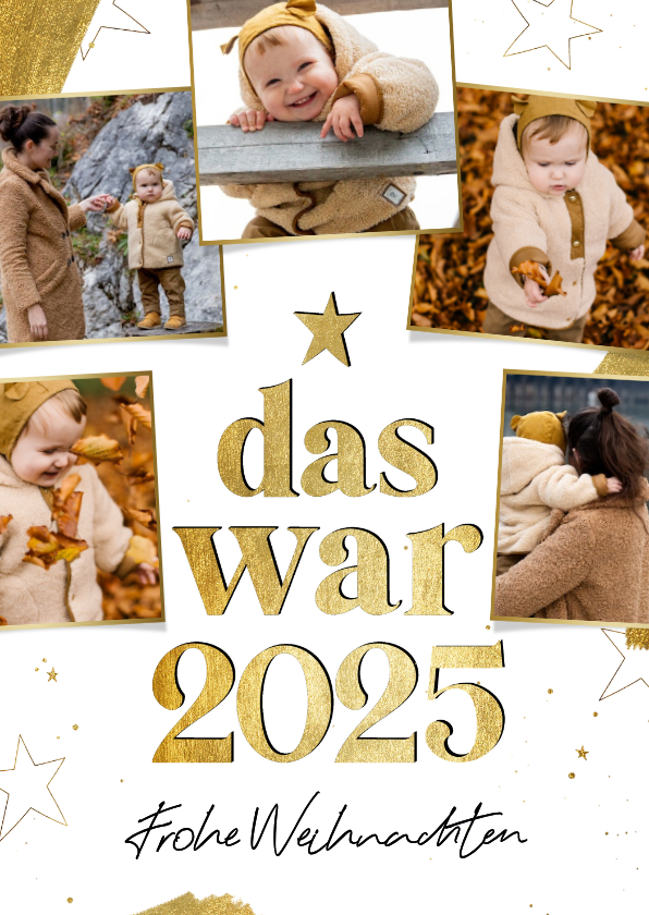 Fotokarten - Fotocollage Weihnachtskarte Jahresrückblick 'Das war 2025' 
