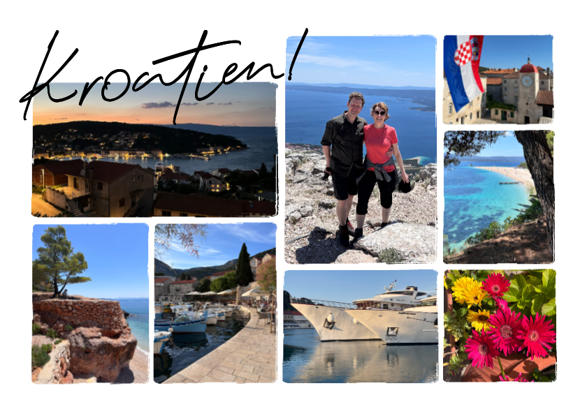 Fotocollagekarte für 8 Fotos Grüße Kroatien - Fotokarten Fotokarten - Fotocollagekarte für 8 Fotos Grüße Kroatien