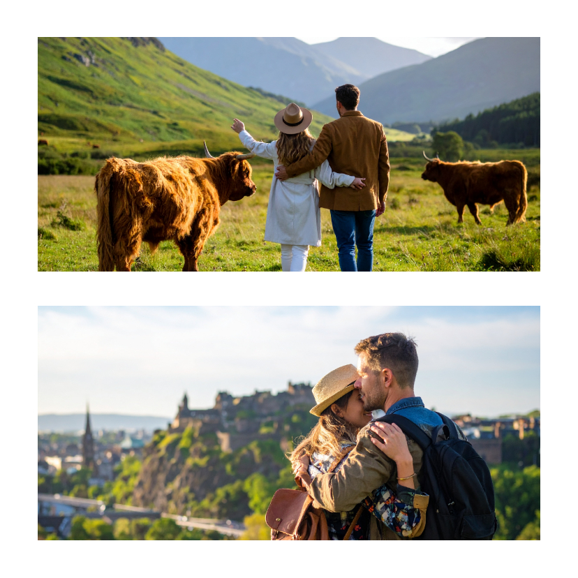 Fotokarten - Fotocollagekarte Quadrat 2 Fotos einfach Natur